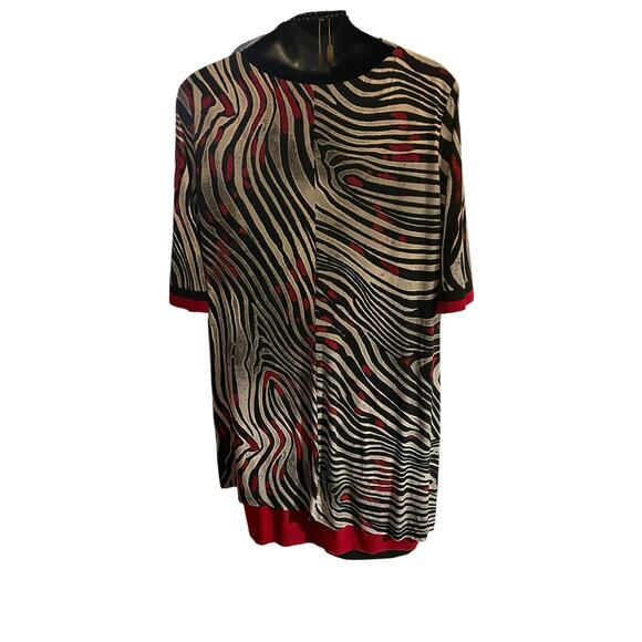 Madison Leigh 24W Bold Zebra Print Dress – Chic Fall Style - Picture 3 of 7